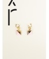 Radiant brass hoop earrings in hoof and pink lacquer