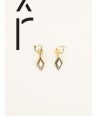 Losange brass hoop earrings in hoof and ivory lacquer