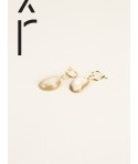 Bean brass hoop earrings in blond horn
