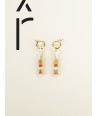 Quille brass hoops earrings in hoof and ivory lacquer