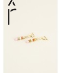 Quille brass hoops earrings in hoof and ivory lacquer