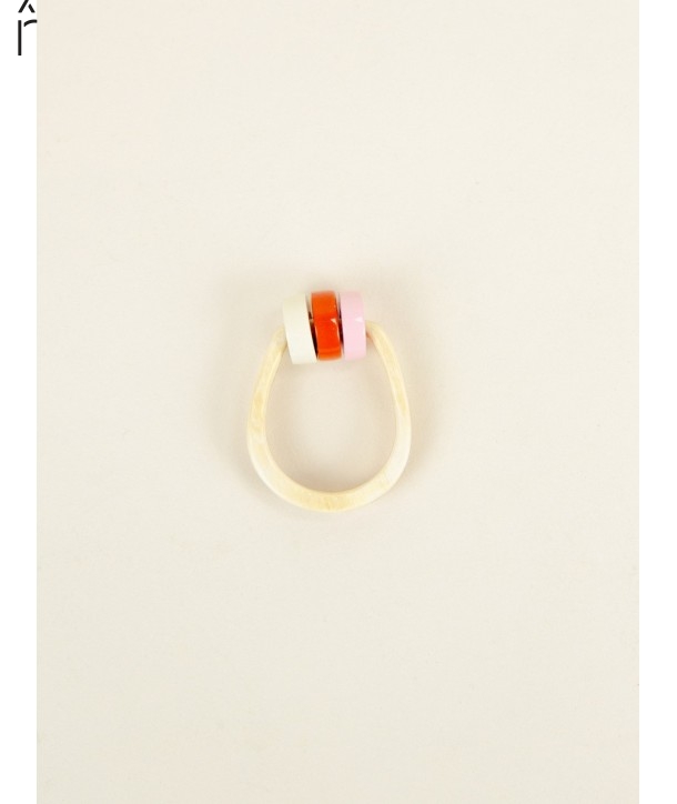 Bague Chouchou en sabot et laque tricolore