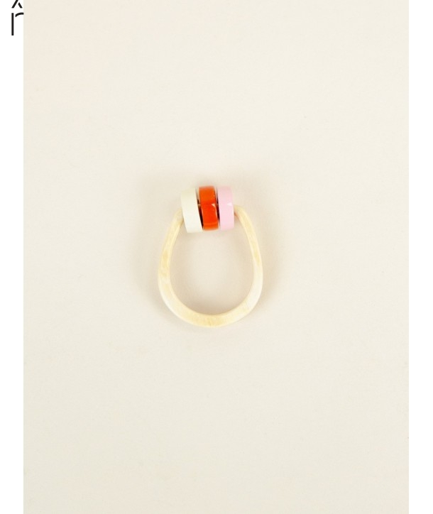 Chouchou ring in hoof and tricolor lacquer