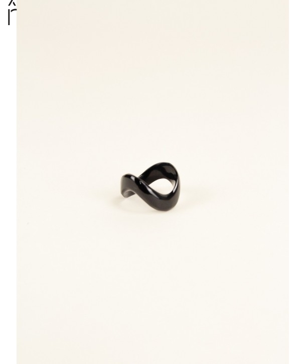 Bague Onde en corne noire