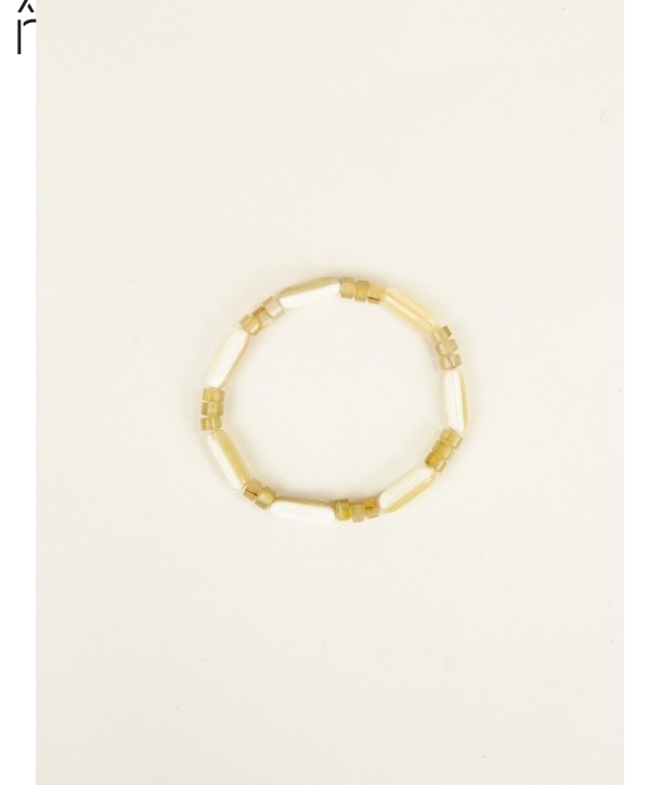 Bracelet élastique Gélule en corne blonde