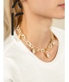Blond horn charm necklace