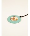 Round Wave pendant with off white and kakhi lacquer