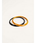 Bracelet rond Tu Vi en corne et laque orange
