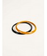 Round Tu Vi bracelet in horn and orange lacquer