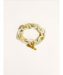 Bracelet in blonde horn with oval rings