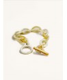 Bracelet in blonde horn with oval rings