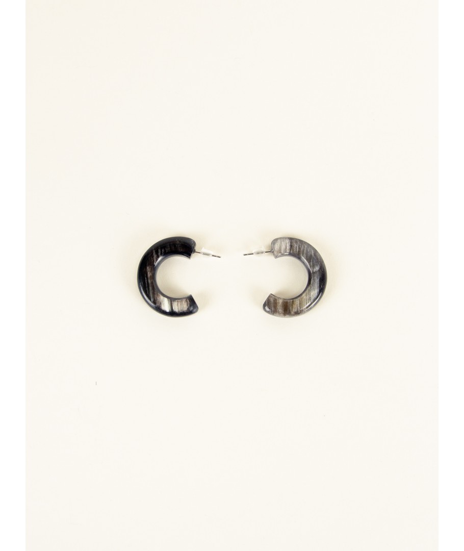 Thick black deals hoop earrings
