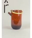 Théière Hoa Bien rouge en céramique - anse en laiton