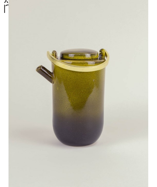 Hoa Bien green ceramic teapot - brass handle