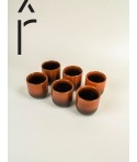 Set of 6 Hoa Bien ceramic mugs - red