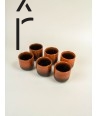 Set of 6 Hoa Bien ceramic mugs - red