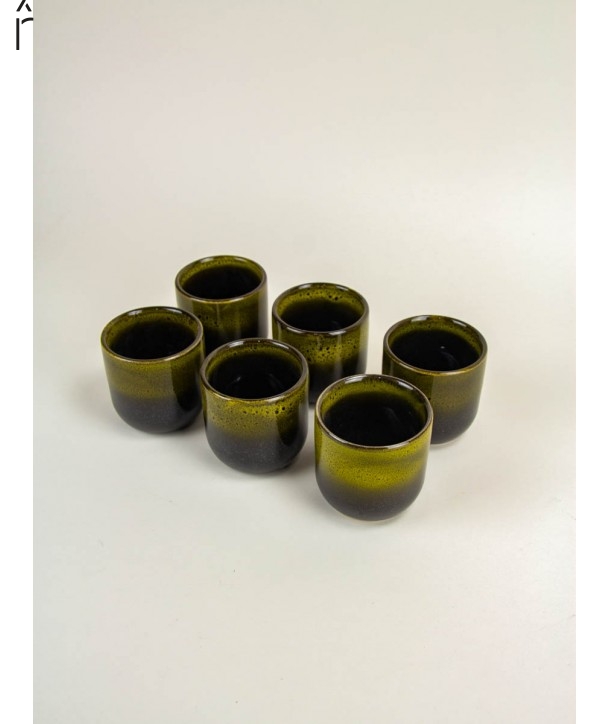 Set de 6 tasses Hoa Bien en céramique - vert