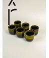 Set of 6 Hoa Bien ceramic mugs - green