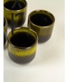 Set of 6 Hoa Bien ceramic mugs - green