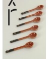 Set of 6 Hoa Bien ceramic spoons - red