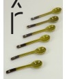 Set of 6 Hoa Bien ceramic spoons - green