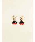 Feve brass hoop earrings in hoof and orange lacquer