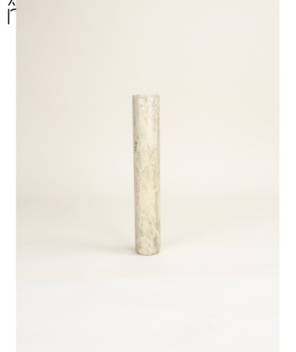 Narrow cylindrical soliflore vase in natural stone