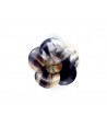 Camellia brooch in marbled black horn