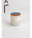 Petite boîte ronde étroite avec couvercle laqué bicolorie GO