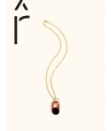 Bacchia pendant in horn and lacquer with brass chain