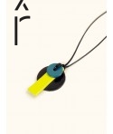 Enyo pendant in horn and lacquer with black cord