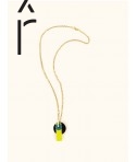 Enyo pendant in horn and lacquer with brass chain