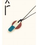 Arene pendant in horn and lacquer with black cord