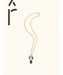 Pendentif Arène en corne et laque avec chaîne laiton