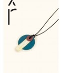 Ether pendant in horn and lacquer with black cord