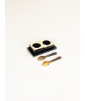 Set sel et poivre en corne blonde et corne noire