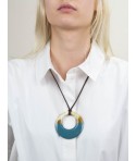 Small gray-blue lacquered irregular pendant