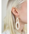 2 oval ring earrings in blond horn