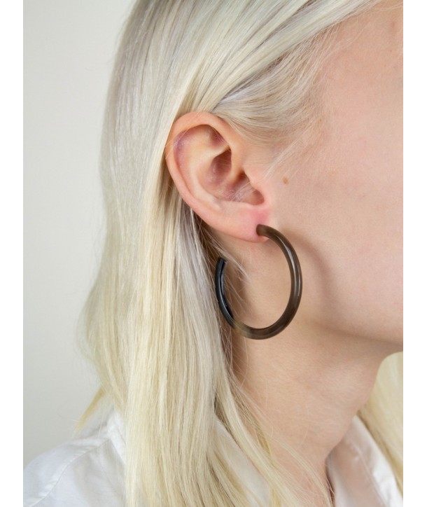 Large open ring earrings in hoof earrings