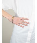 Bracelet fin en corne noire marbrée