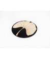 Gingko tablemat in stone with black background