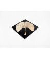 Gingko square tablemat in stone with black background