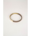 Thin coffee cream flat bangle bracelet size S