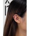 Small thin ear cuff in horn and pink lacquer 16 mm