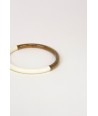 Single bangle in blond horn with ivory lacquer size S