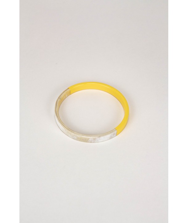 Thin yellow flat bangle bracelet size S