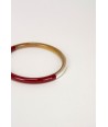 Single bangle in blond horn and red lacquer size S