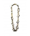 Small and big rectangular rings long necklace in hoof