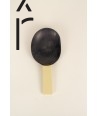African black horn with yellow laquer rice spoon