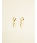 Losange brass earrings in blond horn